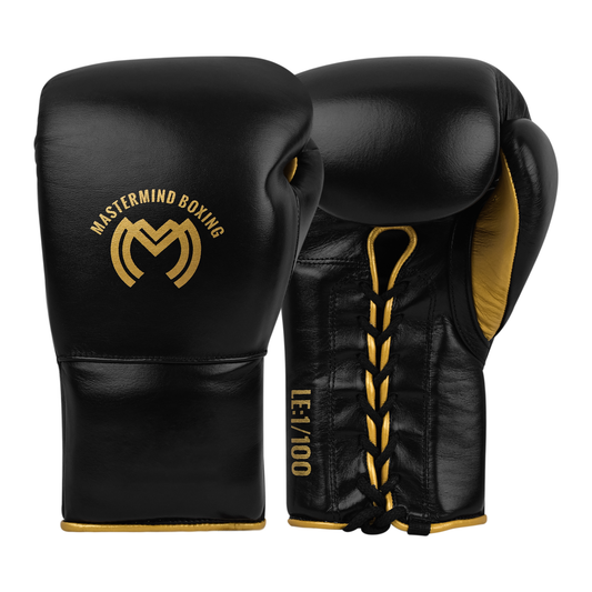 Model M Boxing Gloves - Genuine Leather Black/Golden