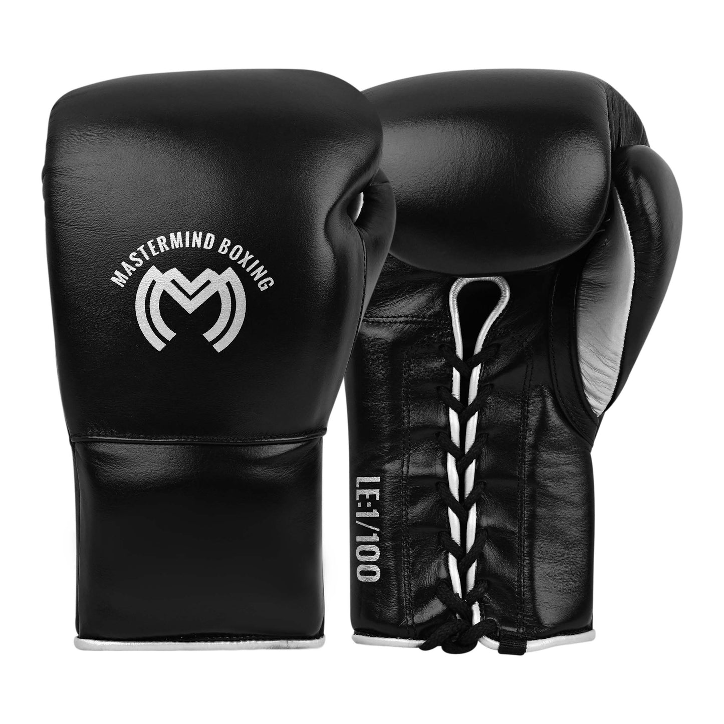 Model M Boxing Gloves - Genuine Leather Black/Silver