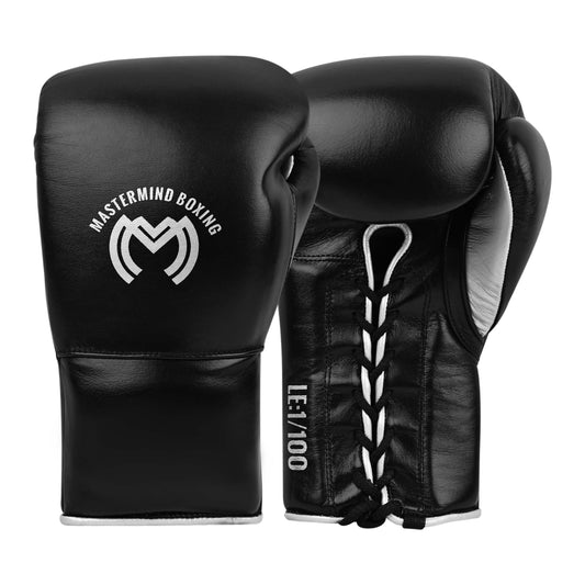 Model M Boxing Gloves - Genuine Leather Black/Silver