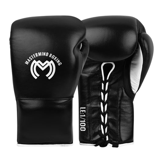 Model M Boxing Gloves - Genuine Leather Black/White