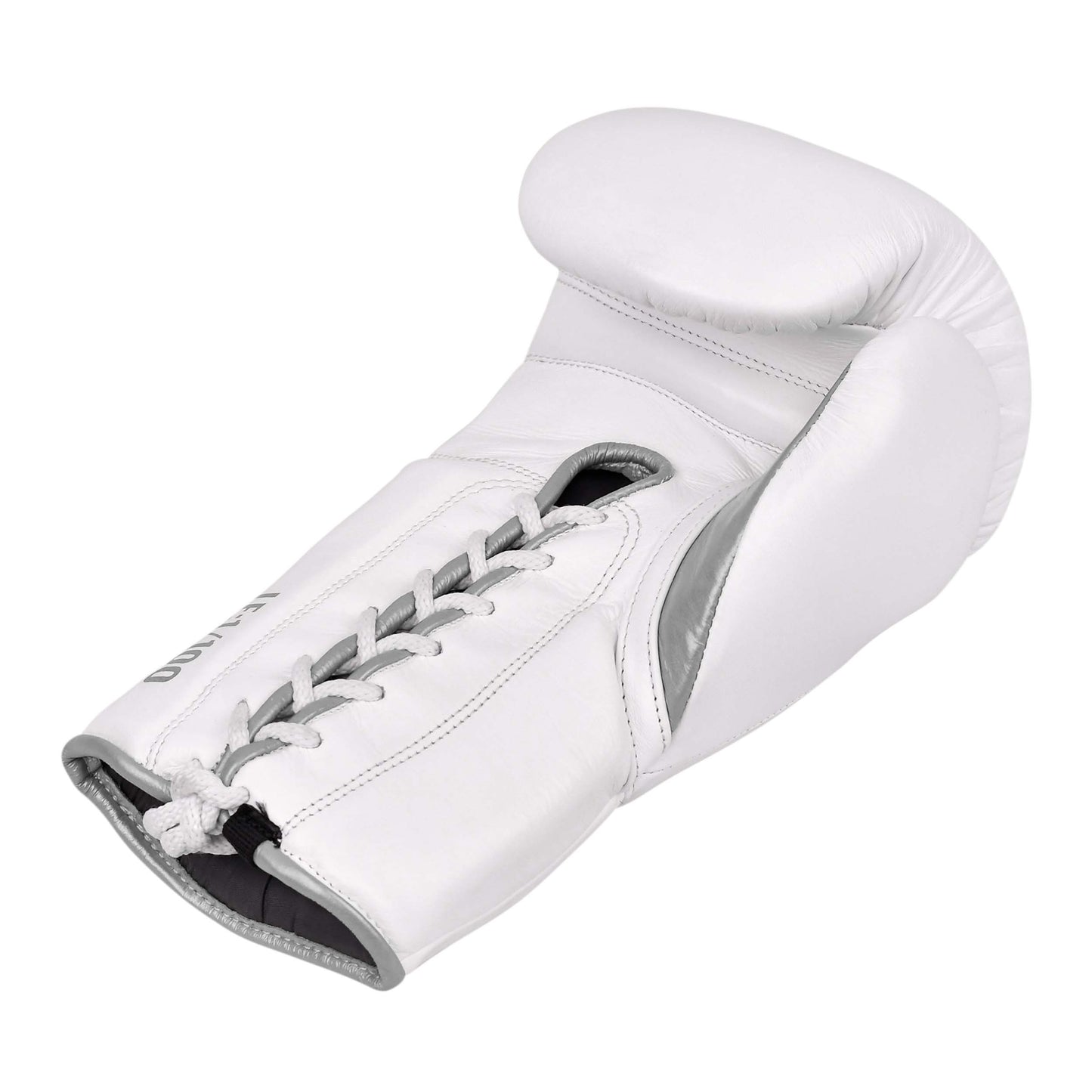 Model M Boxing Gloves - Genuine Leather White/Silver